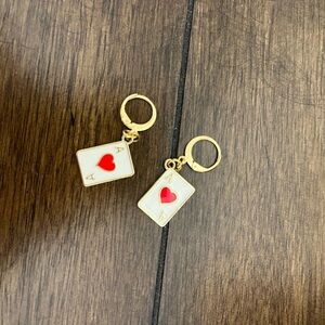 Playing card dangle earrings